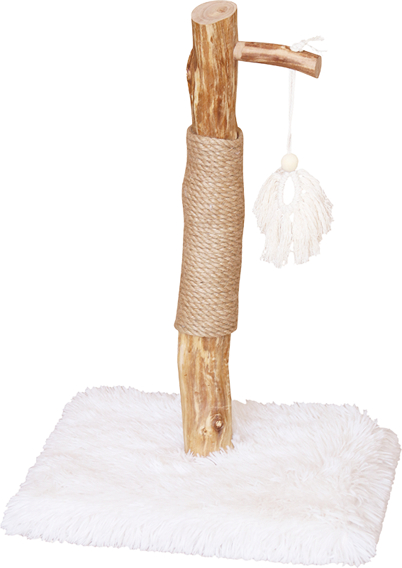 [AB59101] AB CAT TREE ALASKA met Speelgoed Wit Plush-40x40x64cm