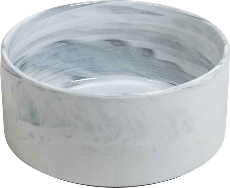 [AB65001] AB Keramische Voerbak Gemarmerd wit-850ml 