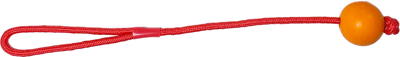 ​AB RUBBER TOY Trektouw met Bal Rood/Oranje-Ø6cm