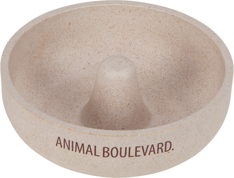 AB  Bamboe Slow Feeder Antislip Crème-14cm 