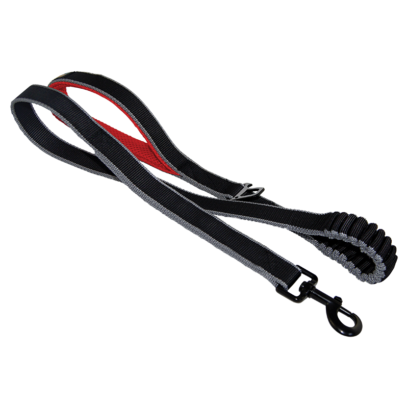 [K01675] KURGO Springback Leiband Zwart/Rood-122cm