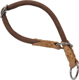 [AB31134] AB NUBUCK LEATHER Sliphalsband met Stop Bruin-10mmx60cm