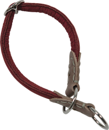 [AB31136] AB NUBUCK LEATHER Sliphalsband met Stop Bordeaux-10mmx65cm