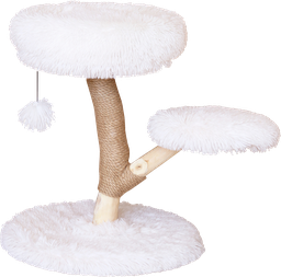 [AB59102] AB CAT TREE ALASKA met Zitje en Mand Wit Plush-50x50x61,5cm