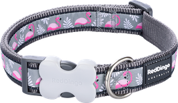 [DC-FM-GY-20] RD Halsband Flamingo Cool Grijs-M 20mmx31-47cm
