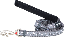 [L6-ST-GY-15] RD Leiband Stars White Grijs-S 15mmx1,8m