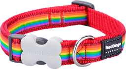[DC-RA-RE-12] RD  Halsband Rainbow Rood-XS 12mmx20-32cm