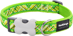 [DC-FN-LG-15] RD  Halsband Flanno Limoen Groen-S 15mmx24-36cm