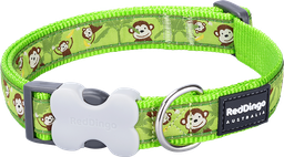 [DC-MK-LG-15] RD  Halsband Monkey Limoen Groen-S 15mmx24-36cm
