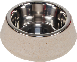 [AB65051] AB  Bamboe Kom met Inox Crème-14cm 