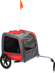 [AB45001] AB TRAVEL Fahrrad-Anhänger für Hunde Rot/Grau-L 130x80x90cm