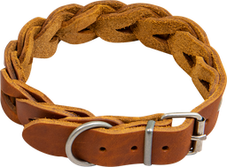[AB30049] AB COUNTRY LEATHER Collier tressé Cognac-25mmx49-55cm
