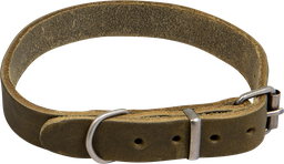 [AB30143] AB COUNTRY LEATHER Halsband Olijf-12mmx21-27cm