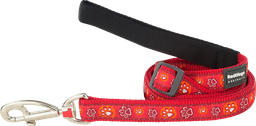 [L6-PI-RE-12] RD Laisse Paw Impressions Rouge-XS 12mmx1,8m