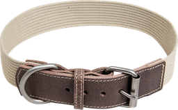 [AB30512] AB WAXED LEATHER WITH CANVAS Halsb. Braun/Beige-25mmx42-50cm