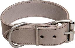 [AB30534] AB WAXED LEATHER Halsband Grijs-35mmx35-43cm