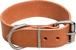 [AB30563] AB WAXED LEATHER Halsband Cognac-35mmx35-43cm