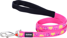 [L6-HI-HP-20] RD Laisse Hibiscus Rose-M 20mmx1,8m