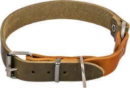 [AB30227] AB COUNTRY LEATHER Halsband Olijf/Cognac-22mmx48-54cm