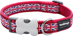 [DC-UK-RE-15] RD Halsband Union Jack Flag Rot-S 15mmx24-36cm