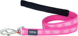 [L4-PI-HP-15] RD Laisse Paw Impressions Rose-S 15mmx1,2m