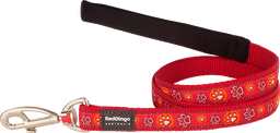 [L4-PI-RE-25] RD Leine Paw Impressions Rot-L 25mmx1,2m