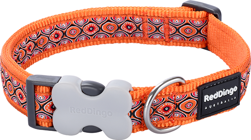 RD Halsband Snake Eyes Oranje-M 20mmx31-47cm