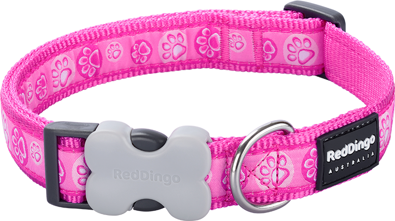 [DC-PI-HP-25] RD Halsband Paw Impressions Rosa-L 25mmx41-63cm