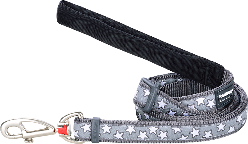RD Leash Stars White on Cool Grey-S 15mmx1,8m