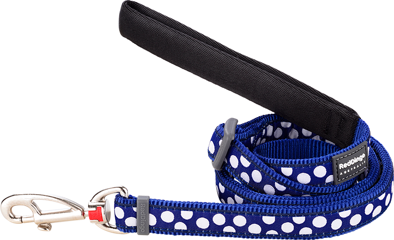 [L6-S5-DB-20] RD Leash White Spots on Navy-M 20mmx1,8m