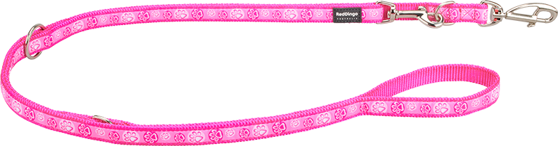 [MP-PI-HP-20] RD Laisse Multi Paw Impressions Rose-M 20mmx2,0m