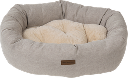 AB HOME&AWAY Oval Basket with Plush Cushion Beige-XS 60x46x18cm