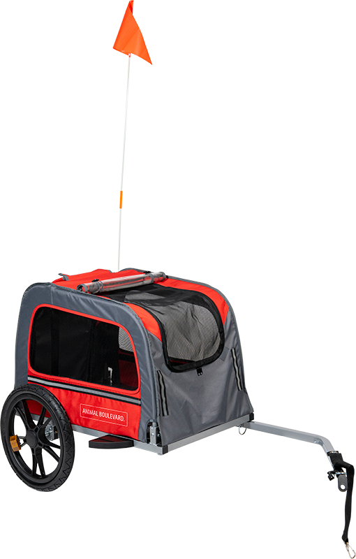 AB TRAVEL Bicycle Trailer for Dogs Red/Grey-M 130x63x78cm
