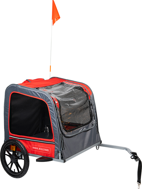 AB TRAVEL Bicycle Trailer for Dogs Red/Grey-L 130x80x90cm