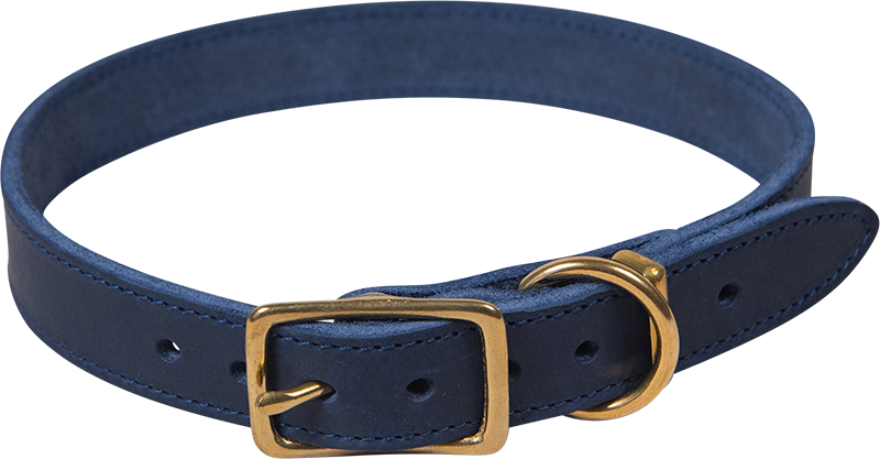 AB POSH LEATHER Halsband Blauw-12mmx30cm
