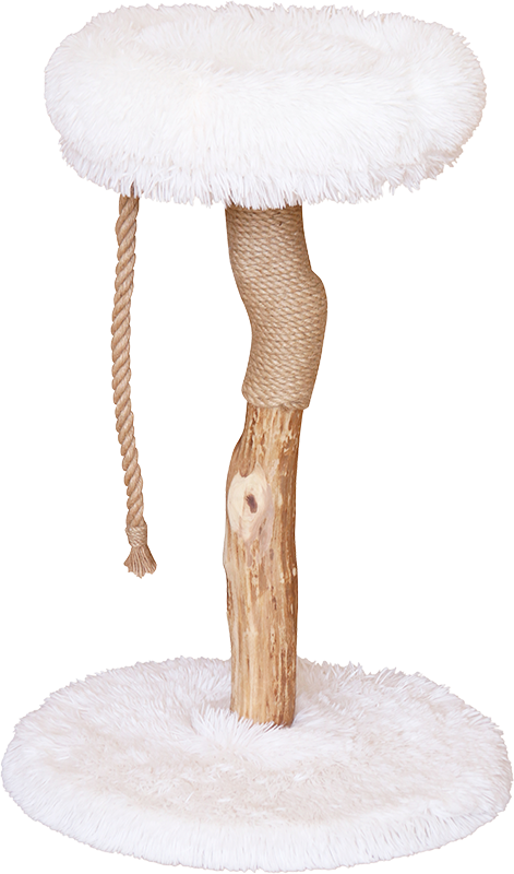 AB CAT TREE ALASKA with Basket White Plush-50x50x80cm