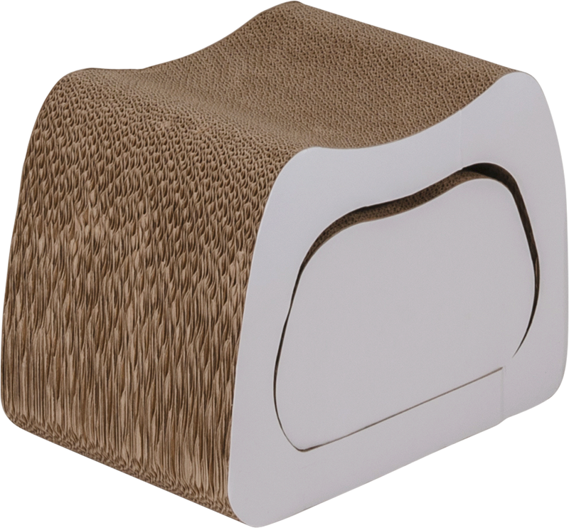 AB CAT SCRATCHER Pierre et Grotte Blanc-38,5x25,5x28cm