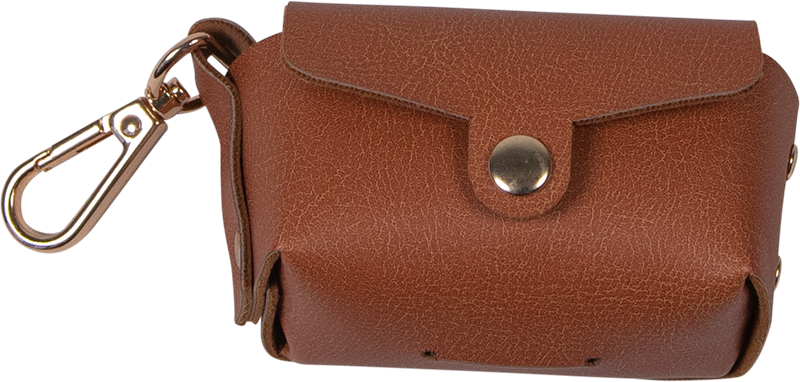 AB PROMENADE Poepzakhouder van Kunstleer Cognac- 10x6cm