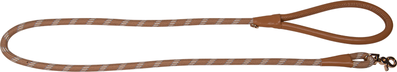 AB PROMENADE Leiband met Handvat van Kunstleer Bruin/Beige-12mmx150cm 