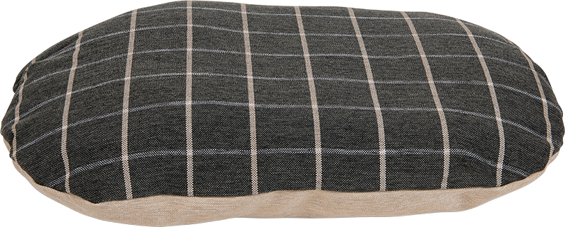 AB TARTAN Ovaal Kussen Donkergrijs/Beige-S 65x40cm