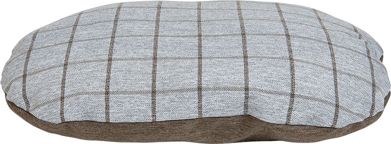 AB TARTAN Ovaal Kussen Lichtgrijs/Taupe-XL 95x60cm