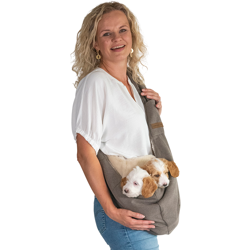 [AB10758] AB HOME&AWAY Sac en Bandoulière pour Chiens Brun-XS 86x12x38cm