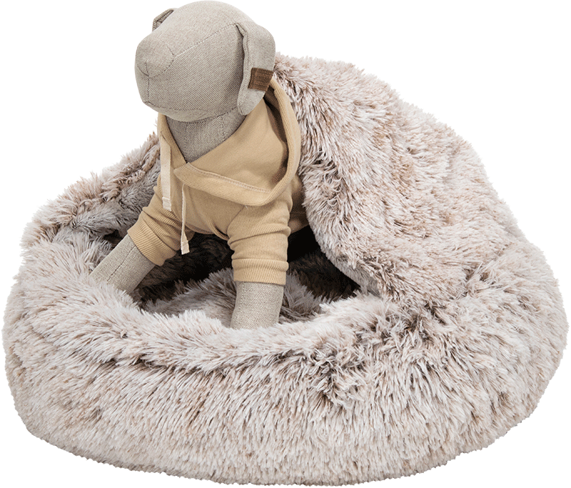 AB Grot Long Plush Bruin-S 45x45x14cm