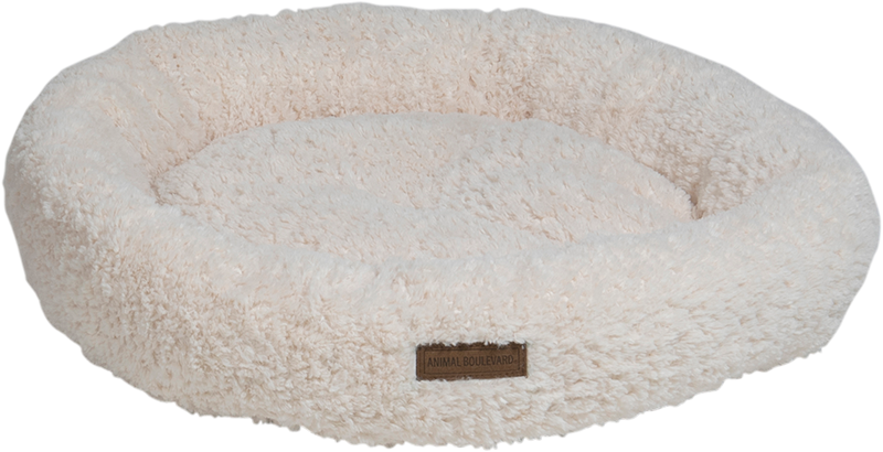 [AB12021] AB CURL PLUSH Ronde Mand Wit-XS 48x48x6cm