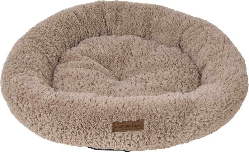 [AB12023] AB CURL PLUSH Ronde Mand Beige-XS 48x48x6cm