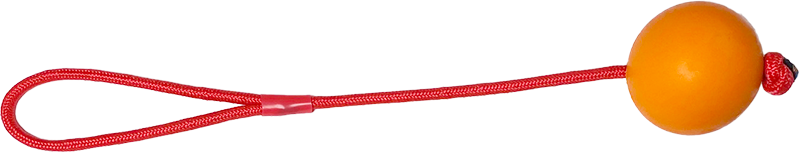 [AB50632] AB RUBBER TOY Trektouw met Bal Rood/Oranje-Ø9cm