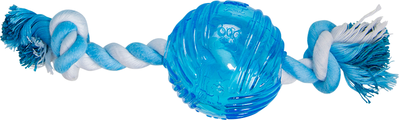 ​AB TPR TOY Bal met Touw  Lichtblauw-6cm