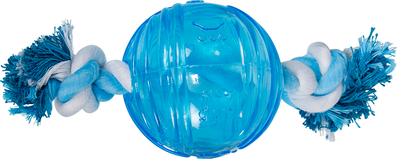 ​AB TPR TOY Bal met Touw  Lichtblauw-9cm