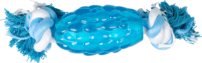 ​AB TPR TOY Dummy met Touw  Lichtblauw-11cm