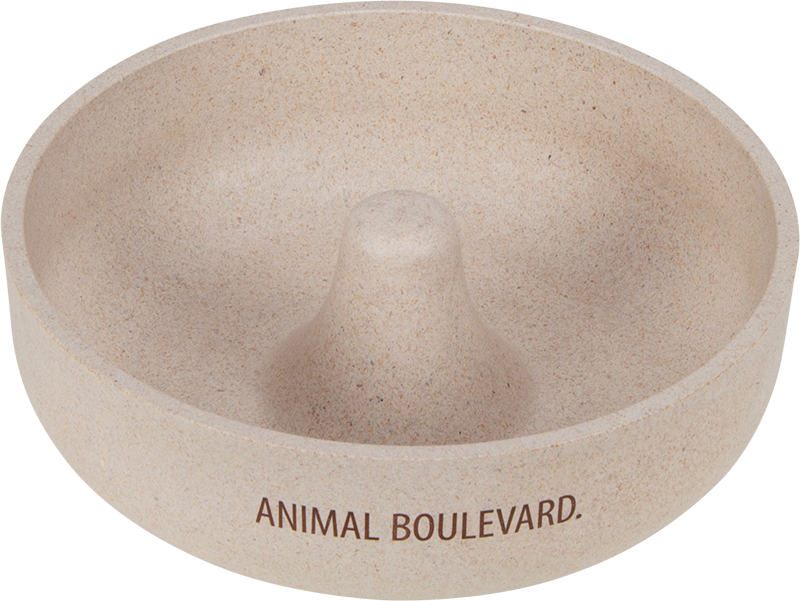 AB  Bamboe Slow Feeder Antislip Crème-17cm 